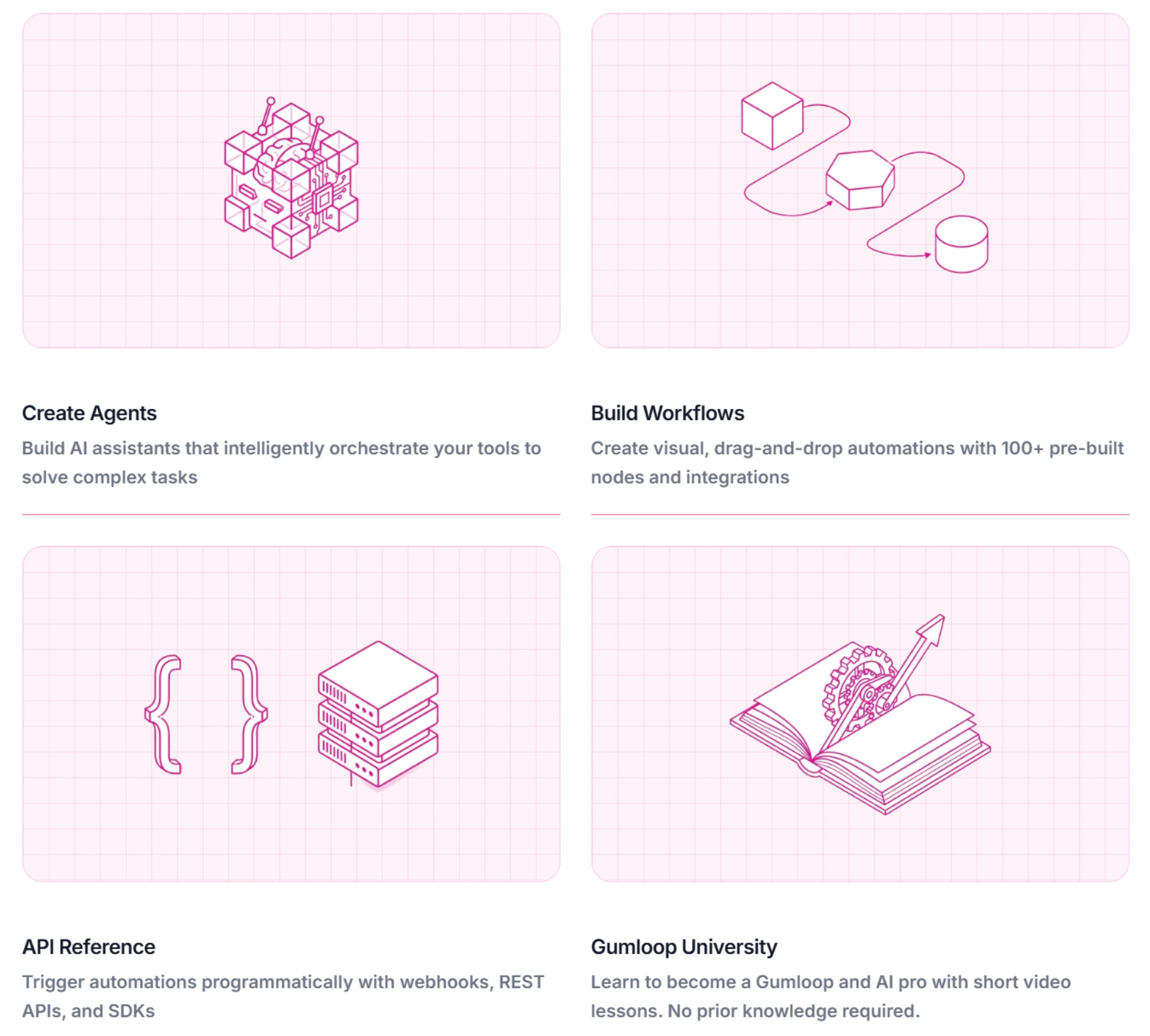 Gumloop visual node editor showing connected automation blocks in a workflow